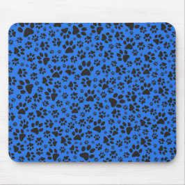 Mousepad Pinturas de cães Bolinhas preto e branco em azul-t