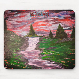 Mousepad Pinturas DG Pôr do Sol Prado Cachoeira