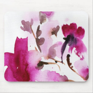 Mousepad Pinturas florais abstratas 4 da aguarela