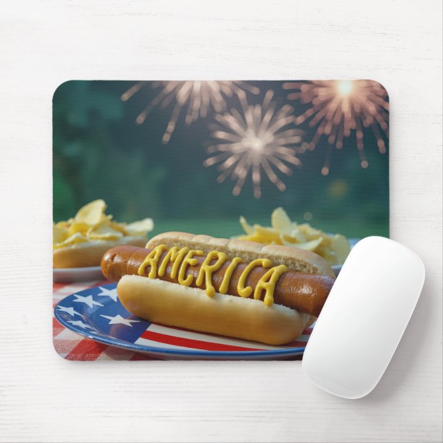 Mousepad Piquenique de Aniversário Americano (Com mouse)