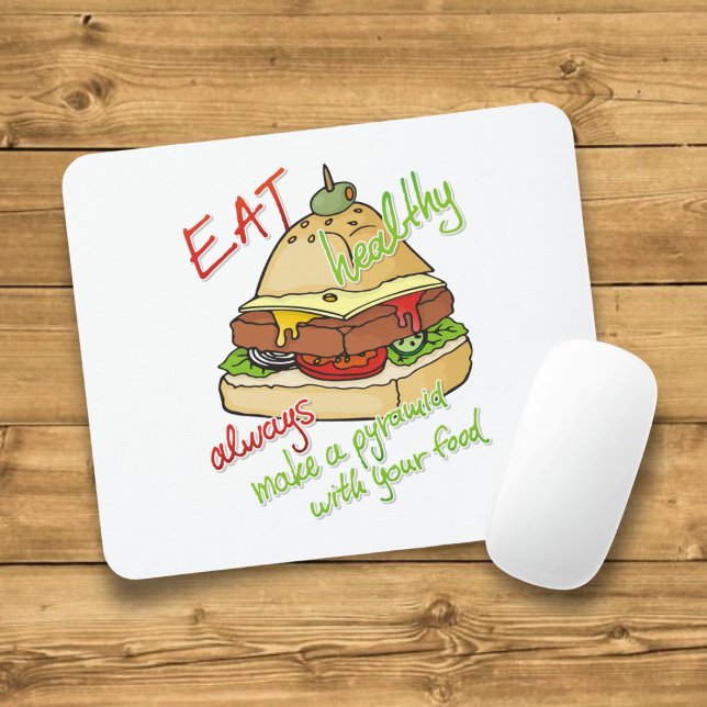 Mousepad pirâmide de hambúrguer de alimentação saudável (Criador carregado)