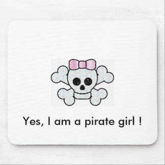 Mousepad pirata cor-de-rosa, sim, eu sou uma menina do