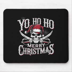 Mousepad Pirata de Férias Ho Ho Ho Feliz Natal Chapéu do Pa