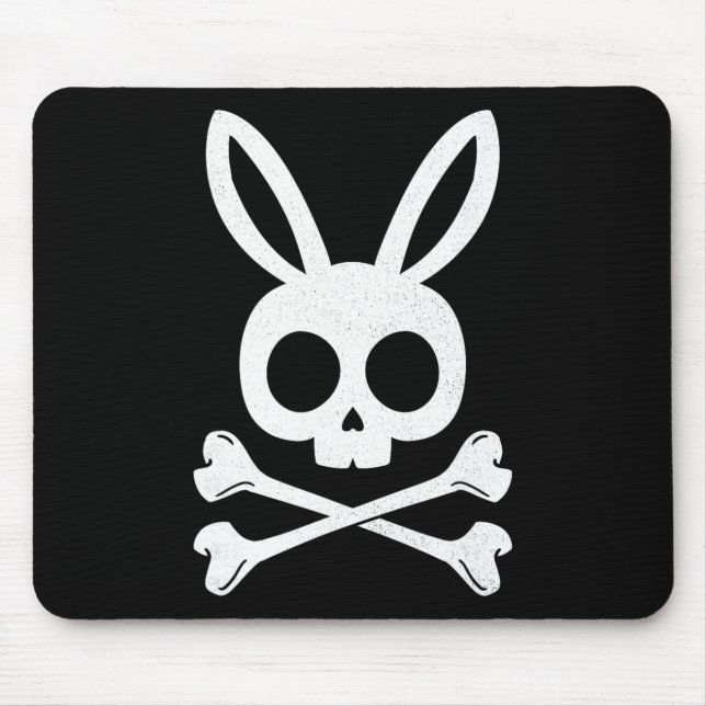 Mousepad Pirata divertido de Páscoa Jolly Roger Bunny Cavei (Frente)