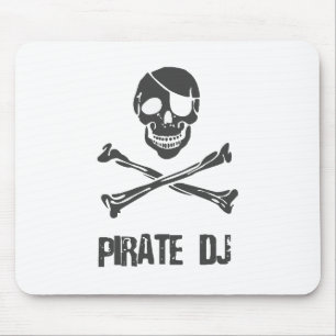 Mousepad Pirata DJ - Ladrão da música do disco-jóquei