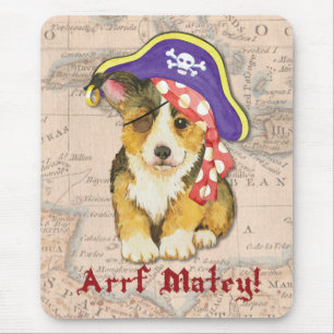 Mousepad Pirata do Corgi de Galês do Pembroke