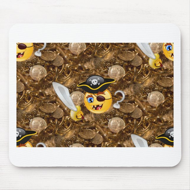 Mousepad pirata do tesouro emoji (Frente)