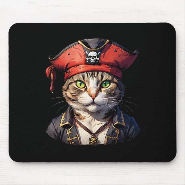 Mousepad Pirata E Gato, O Buccaneeiro Felino (Frente)
