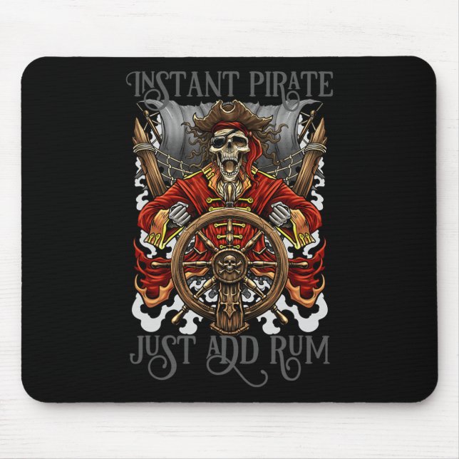 Mousepad Pirata Instantânea Apenas Adicione Rum Halloween C (Frente)