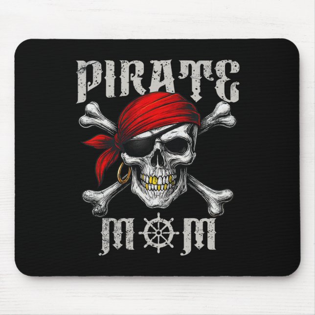 Mousepad Pirata Mãe Jolly Roger Flag E Skull Crossbones H (Frente)