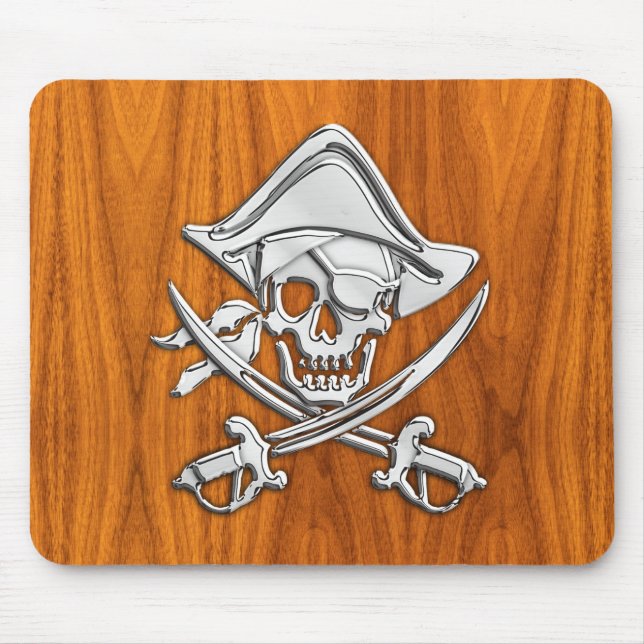 Mousepad Pirata no estilo Teak Wood (Frente)
