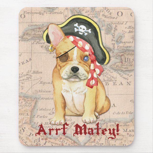 Mousepad Pirata para Bulldog Francês (Frente)