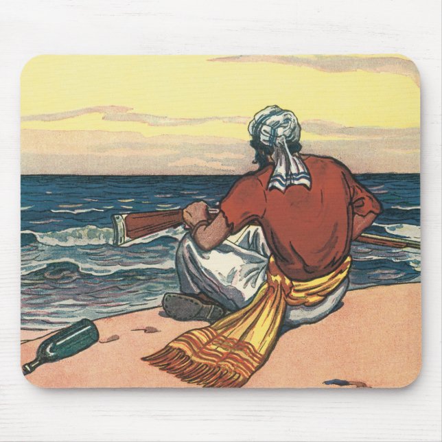 Mousepad Piratas Antigos, Encalhados em uma Ilha Deserta (Frente)