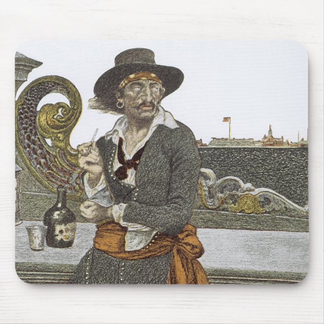 Mousepad Piratas Antigos, Kidd no Convés da Galé da Aventur (Frente)