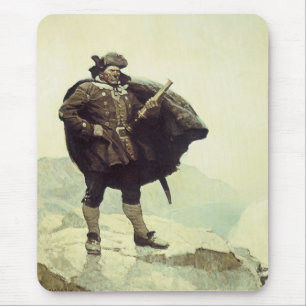 Mousepad Piratas Vintage, Capitão Bill Bones por NC Wyeth