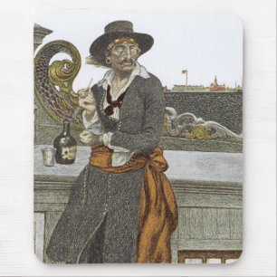 Mousepad Piratas Vintage, Criança no Convés de Adventure Ga