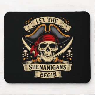 Mousepad Pirate halloween skull let the pirate shenanigans