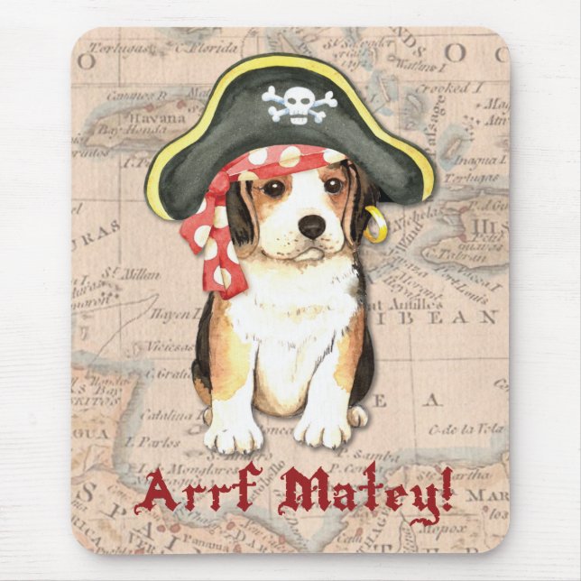 Mousepad Pirate Hat Beagle (Frente)