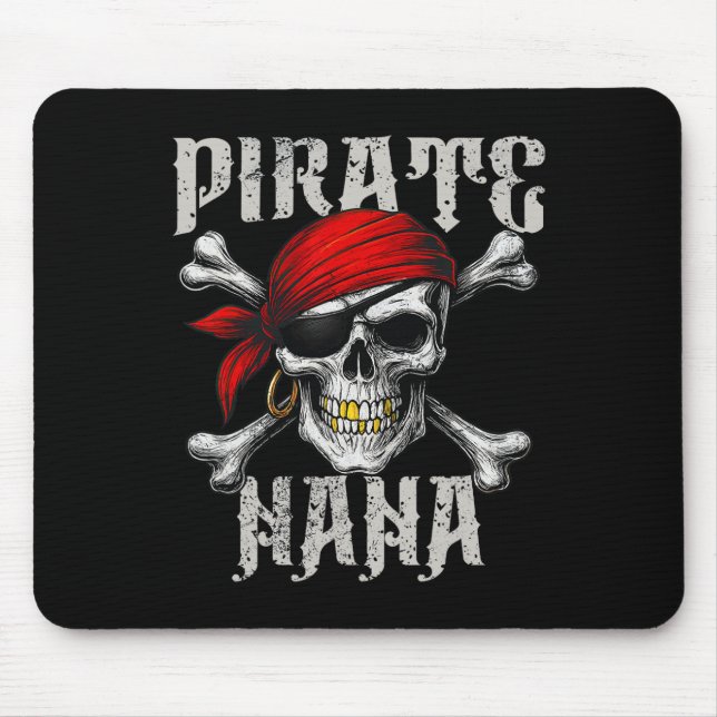 Mousepad Pirate Nana Jolly Roger Flag E Skull Crossbones (Frente)