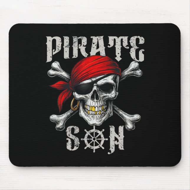 Mousepad Pirate Son Jolly Roger Flag E Skull Crossbones H (Frente)