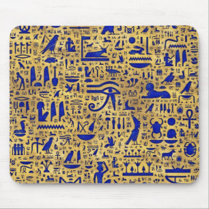 Mousepad Piroglífico egípcio Lapis Lazuli e Dourado