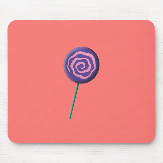 Mousepad Pirulito roxo torcido com rosa (Frente)
