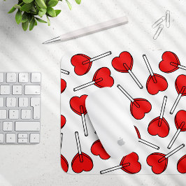 Mousepad Pirulitos Vermelhos, Pirulitos em Forma de Coração