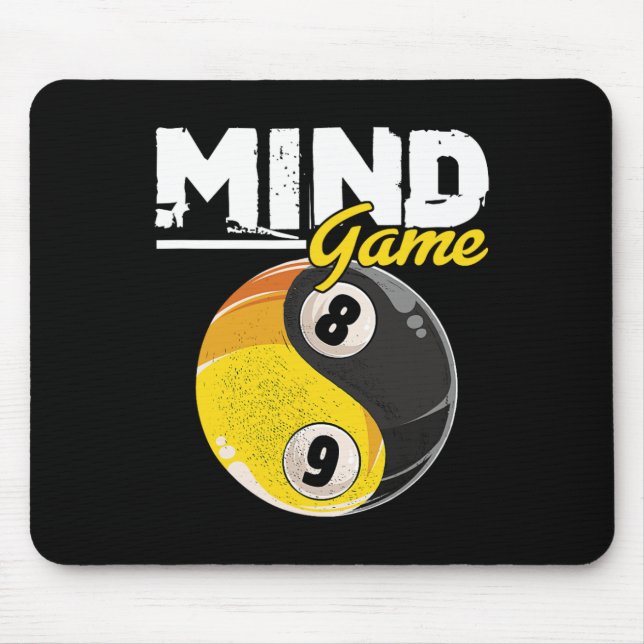 Mousepad Piscina Bilhar de Jogo da Mente Snooker Cue Stick  (Frente)