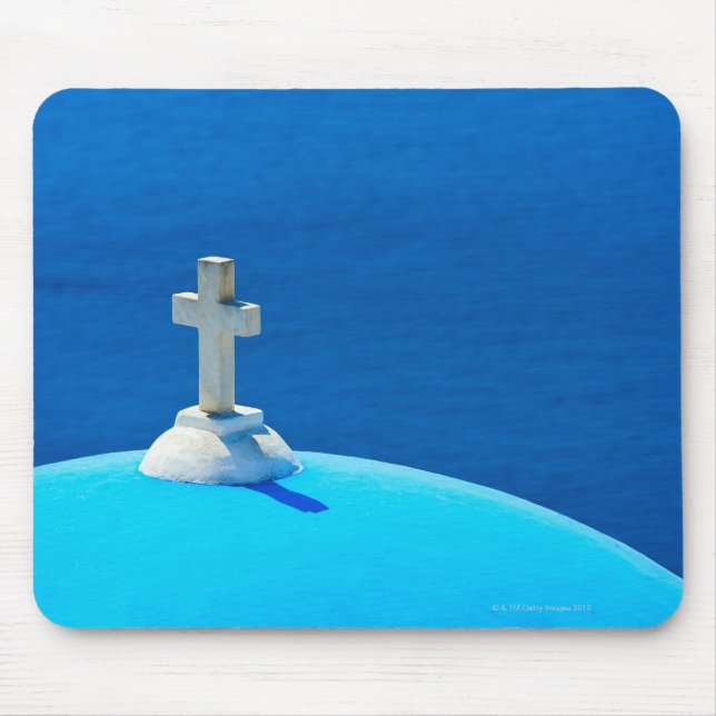 Mousepad Piscina, ilhas de Cyclades, Santorini, Oia, igreja (Frente)