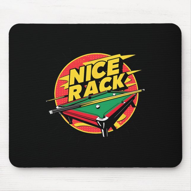 Mousepad Piscina Shark Billiards Belo Rack Funny Puns 8 Bal (Frente)