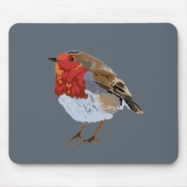 Mousepad Pisco de peito vermelho Funky (Frente)