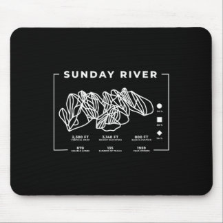 Mousepad Pista de esqui do rio de domingo Snowboard Esqui M