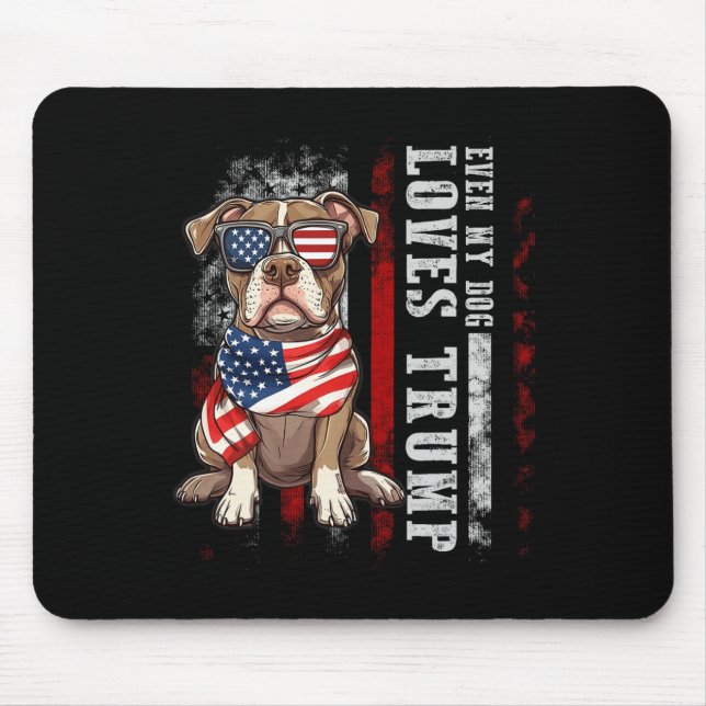 Mousepad Pit Bull Terrier Mesmo Meu Cachorro Ama Trump Home (Frente)