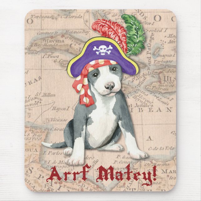 Mousepad Pit Bull Terrier Pirate (Frente)