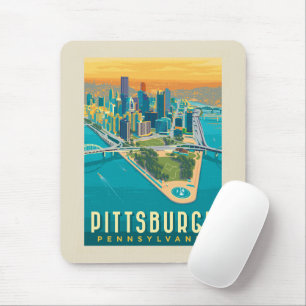 Mousepad Pittsburgh, PA Vista de Olho de Pássaro