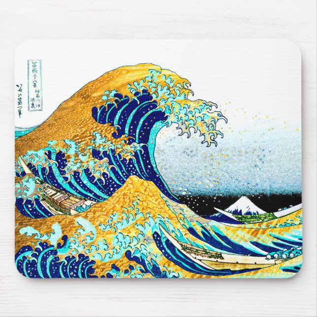 Mousepad PixDezines Vintage, Excelente Wave, Hokusai 葛 飾 北  (Frente)