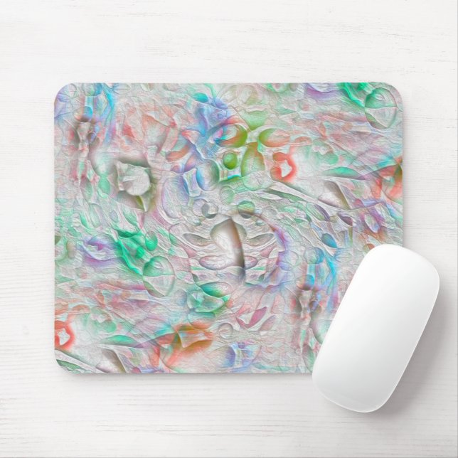 Mousepad Píxeis rasgados em textura colorida sobre esbranqu (Com mouse)