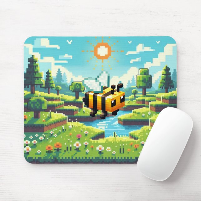 Mousepad Pixel Buzz: A Aventura do Prado Ensolarado (Com mouse)