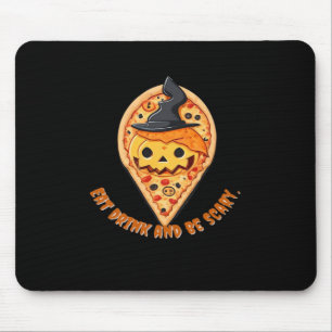 Mousepad Pizza Party Halloween Abóbora Chapéu de Bruxa Esse