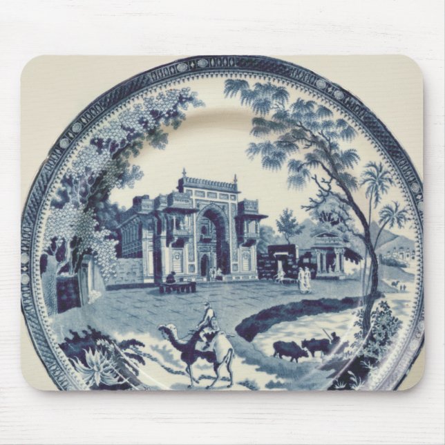 Mousepad Placa azul e branca de Spode, c.1815 (Frente)