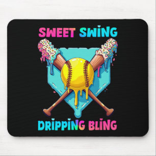 Mousepad Placa de Casa de Softbol Drip Para Meninas Meninos