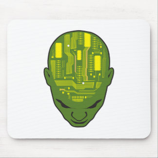 Mousepad placa de circuito impresso cérebro cabeça amarelo