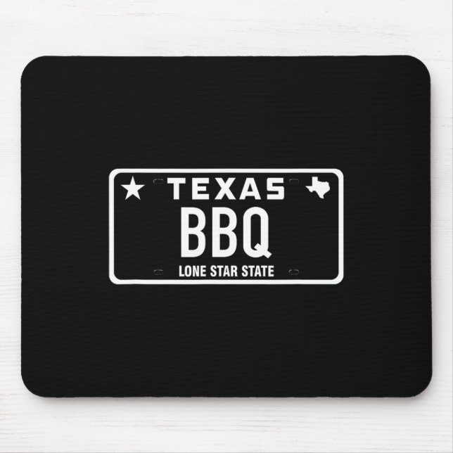 Mousepad Placa de Licença de Texas Bbq Comida Carne Tx Aust (Frente)