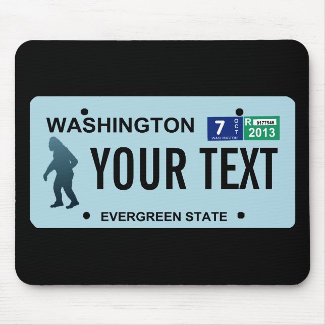 Mousepad Placa de Licença de Washington Sasquatch (Frente)