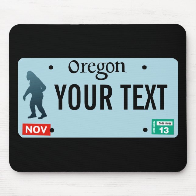 Mousepad Placa de Licença do Oregon Sasquatch (Frente)