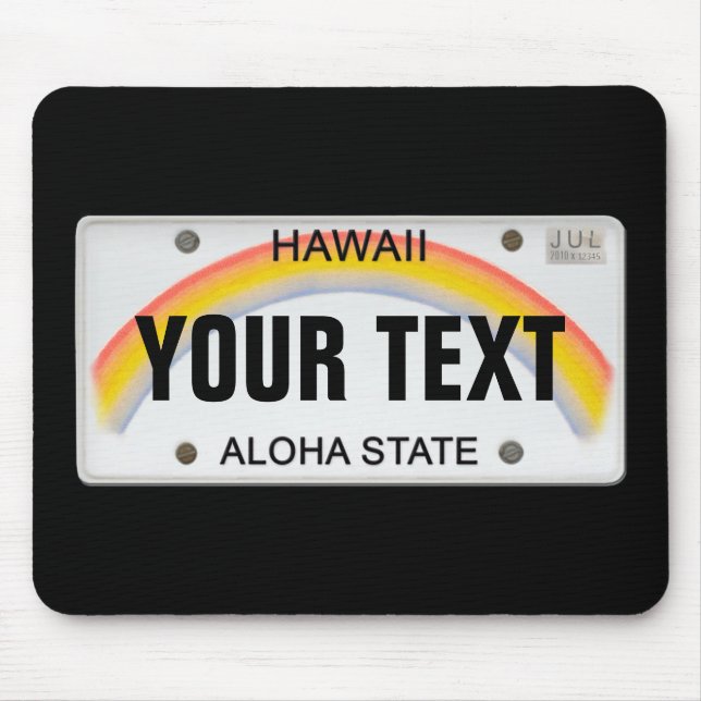Mousepad Placa de licença havaiana (personalizável) (Frente)