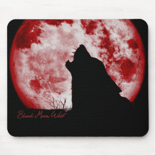 Mousepad Placa de Lobo-Mouse de Lua Sanguínea