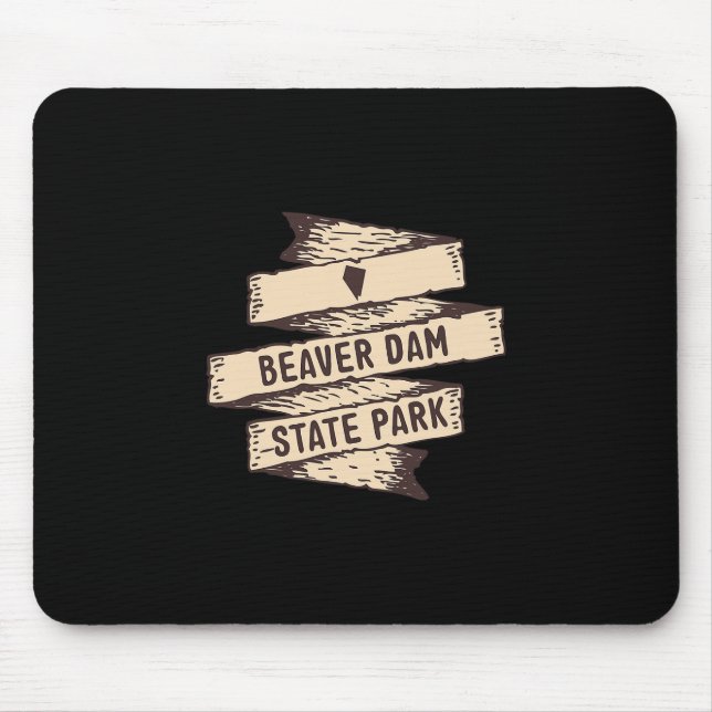 Mousepad Placa de Madeira do Parque Estadual de Beaver Dam  (Frente)