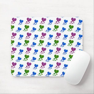 Mousepad Placa de Mouse Colorida do Coração Acrílico