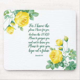 Mousepad Placa de Mouse com Escritura Floral Elegante 29:11
